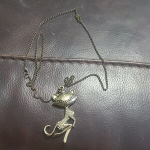 Gold Cat Pendant Necklace